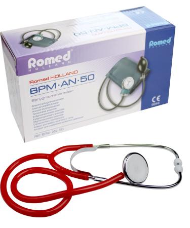 Blood pressure monitor BPM AN 50 2 tube with stethoscope red 1 piece (1 pack)