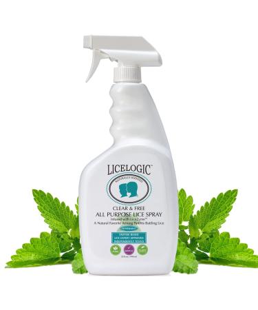 LiceLogic Home Lice Spray for Furniture, Belongings, Bedding -32 oz - with Natural LICEZYME - Safe Lice Spray for Super Lice, Eggs/Nits. Child and Pet Safe