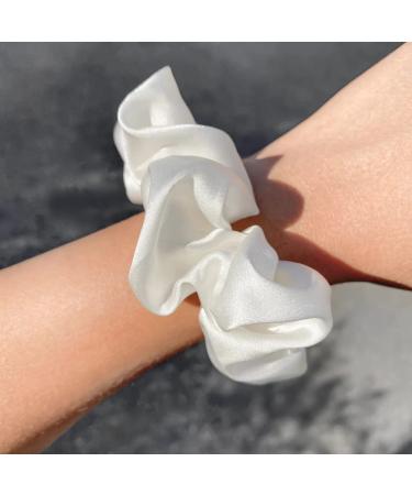 Set of 3 Large 6A Mulberry Silk Scrunchies in Satin Bag - Champagne, Black, White - Buy Online on GoSupps.com