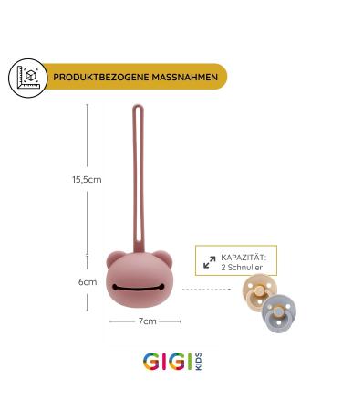 Gigi Kids Silicone Pacifier Box | Storage Holder for 2 Pacifiers | High-Quality 100% Food-Safe Silicone | Dishwasher-Proof | Dark Pink Baby Accessories - Buy Online on GoSupps.com