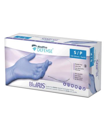 MedPro Defense Bluiris Powder-free Nitrile Medical Examination Gloves 1 Count small