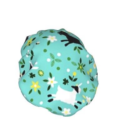 Goat Frolic Printed Shower Cap - Waterproof Bath Cap for Women - One Size Fits All - Ideal for All Hair Textures - Buy Online on GoSupps.com