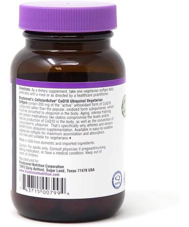 Bluebonnet Ubiquinol CoQ10 200 mg - 60 Veggie Softgels for Cellular Health - Buy Online on GoSupps.com