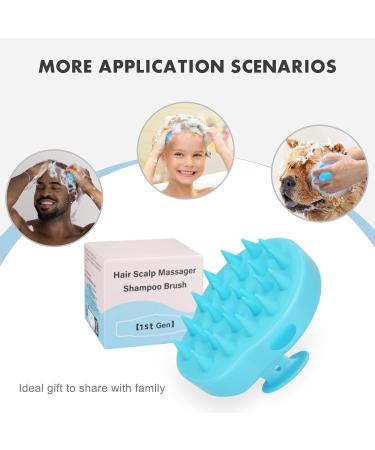 FREATECCH CHAUT Massage Brush - Wet & Dry Silicone Shampoo Hair Brush for Scalp Peeling Head Massage Dandruff Control & Hair Growth | Light Blue - Buy Online on GoSupps.com