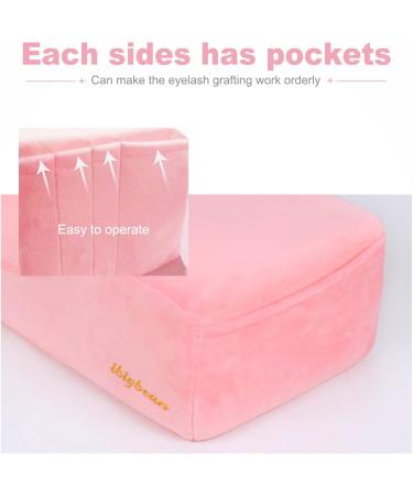 Eyelash Extension Neck Pillow with Cover - Beauty Salon Grafting Curve Pillow for Sleeping Support - Pink (20x8x4.7in) - Buy Online on GoSupps.com