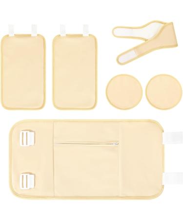 Rhino Valley Castor Oil Pack Set - 6 Reusable Organic Cotton Packs for Neck Waist Arm & Leg Detox - Adjustable Rubber Band for Liver Health - Buy Online on GoSupps.com