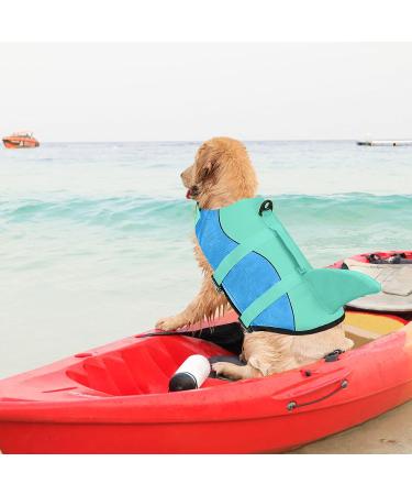 Malier Dog Life Jacket - Adjustable Ripstop Vest for Swimming and Boating - Shark Design - Blue - Large - Buy Online on GoSupps.com