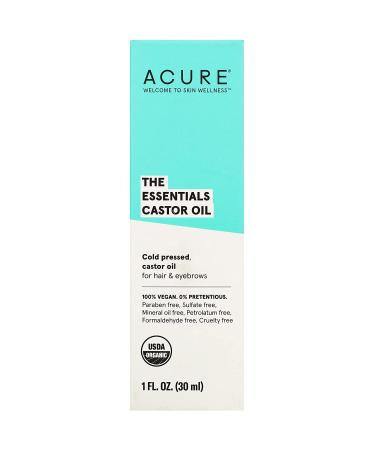 Acure Essentials Castor Oil 1 fl oz - 100% Pure, Natural & Organic - Buy Online on GoSupps.com