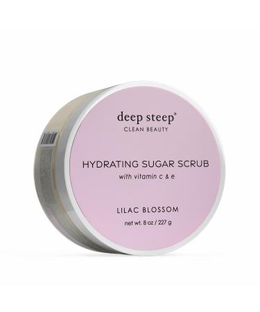 Deep Steep Sugar Scrub, Lilac Blossom, 8 oz Exfoliating Body Scrub with Organic Coconut Oil, Shea Butter & Argan Oil Vegan, Clean Beauty, Smooth, Soft & Nourished Skin Lilac Blossom 8 Ounce (Pack of 1)