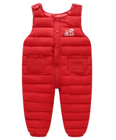Maeau Baby Boys Girls Snow Ski Bib Snowsuit Pants Toddler Winter Pants Windproof Trousers Bottoms Snow Bib Overalls 6M-4Y Tag 80/6 M Sweatpants A-red