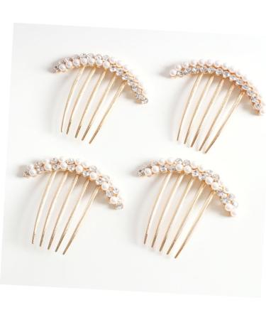 DOITOOL Gold Decor Headwear for Women Rhinestone Headpiece Crystal Decor Alloy Comb Wedding Decoration Bling Decor Pearl Side Comb Floral Decor Bridal Comb Barrette Headgear Hair Bride - Buy Online on GoSupps.com