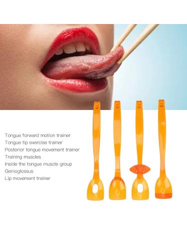 Buy Tongue Muscle Trainer Set - 4-Piece Rehabilitation Training for Teens | Speech Aid & Lip-Tongue Training Spoon - Orange - Buy Online on GoSupps.com