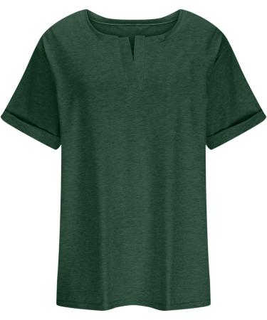 Buy Women's Summer V-Neck T-Shirt - 100% Cotton Casual Blouse Tops in White & Green | Loose Fit | Sporty Style | XL Size Available for International Shipping - Buy Online on GoSupps.com