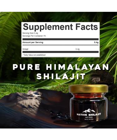Native Rems Himalayan Shilajit Resin Pure & Lab-Tested with High Fulvic Acid and Essential Minerals Organic Vegan Non-GMO Natural Energy & Wellness Support - Buy Online on GoSupps.com