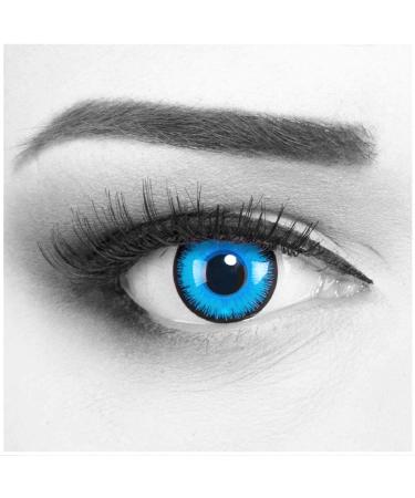Buy Meralens Colored Contact Lenses - Fun Blue Cosplay & Halloween - Free Lens Case | 0.0 Diopters 14mm - Buy Online on GoSupps.com
