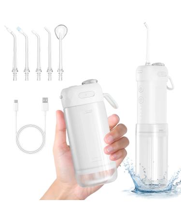 Portable Water Flosser for Teeth Oral Irrigator Cordless Mini Water Dental Flosser with Telescopic Water Tank IPX7 Waterproof Home & Travel Teeth Cleaner Picks for Teeth & Braces Care