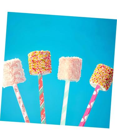 Mikinona 50pcs Marshmallow Stick Chocolate Candy Lollipops Candy Bars Lollipop Sticks Lollipop Packing Sticks Marshmallow Holder Sticks Manual Stirring Rod Chocolate Stick Dedicated Paper - Buy Online on GoSupps.com