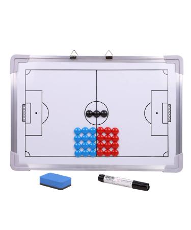 tonchean Football Coaching Board, Double-Sided Soccer Coaches Clipboard, Aluminum Tactical Magnetic Board Kit with Magnets Erase and Marker Pen