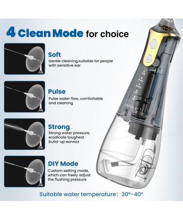 EnjoyNest Electric Ear Wax Removal Kit - Ear Cleaning Tool with 4 Pressure Modes for Adults & Kids - Home Use DIY Ear Irrigation Flushing System - Black - Buy Online on GoSupps.com