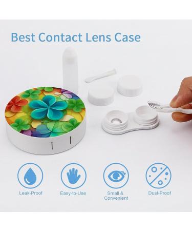 Rainbow Circle Shamrock Contact Lens Case - Travel-Friendly Plastic Care Box - Buy Online on GoSupps.com