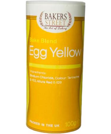 Bakers Street | Egg Yellow Food Colour Powder 100g | Use on Cake Surfaces Decorations or Colour Sugarpaste Fondant Icing Chocolate Buttercream Royal Icing Macarons and More - Buy Online on GoSupps.com