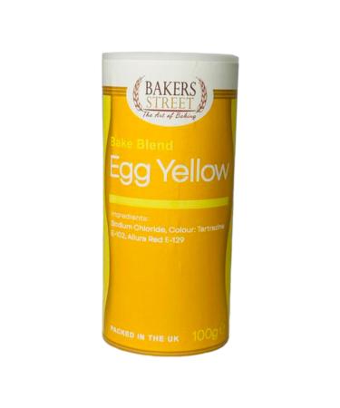 Bakers Street | Egg Yellow Food Colour Powder 100g | Use on Cake Surfaces Decorations or Colour Sugarpaste Fondant Icing Chocolate Buttercream Royal Icing Macarons and More