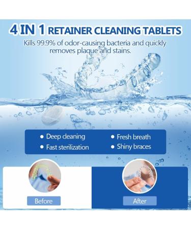 ACWOO Retainer Cleaning Tablets - 120 Count | Freshens Retainers Braces & Dentures | Oral Care & Protection - Buy Online on GoSupps.com