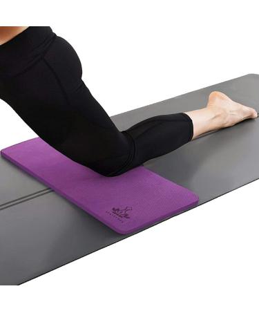 Yoga Knee Pad by Heathyoga, Great for Knees and Elbows While Doing Yoga and Floor Exercises, Yoga Knee Pads for Gardening, Yard Work and Baby Bath. Buffer, Grip, 26"x10"x" Purple
