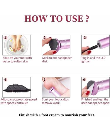 Adjustable Speed Electric Foot Sharpener 1200 RPM Dead Skin Remover with 60 Sandpaper Discs - Buy Online on GoSupps.com