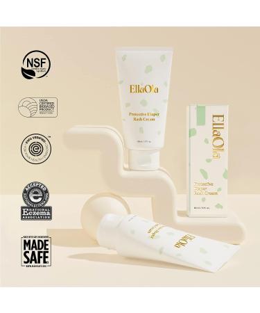 EllaOla Organic Diaper Rash Cream - 14% Zinc Oxide - Fragrance-Free Ointment for Sensitive Skin - 3 fl. oz - Buy Online on GoSupps.com