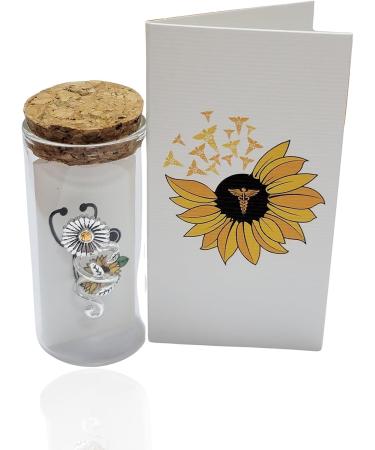 QUINNLYN & CO. Sunflower Stethoscope Charm | Positive Medical Accessory & Perfect Gift for RN Nurses | Shop Internationally - Buy Online on GoSupps.com