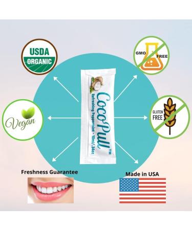 CocoPull Organic Oil Pulling 14 Sachets - Coconut & Peppermint Oil for Healthy Teeth, Gums, Bad Breath & Whitening - Buy Online on GoSupps.com