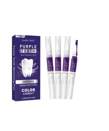 Purple Teeth Whitening Pen Purple Toothpaste for Teeth Whitening Color Corrector Toothpaste Teeth Whitening Kit for Sensitive Teeth 4 Pen