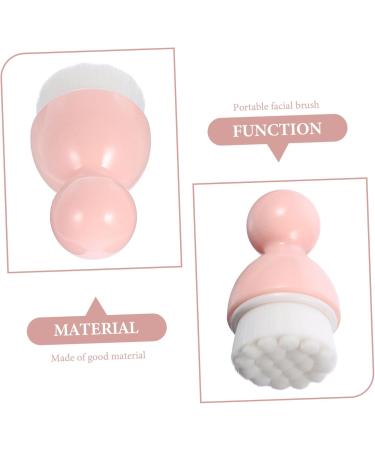 Ipetboom 1pc Cleansing Brush Mineral Powder Foundation Face Skin Brush Portable Makeup Brush Blackhead Scrubber Brush Handheld Facial Brush The Face Pink Plastic Abs Washbasin - Buy Online on GoSupps.com