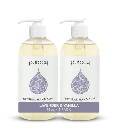 Puracy Gel Hand Soap for Professional Hand Washers, Lavender & Vanilla, Moisturizing Natural Hand Wash, Liquid Hand Soap Set for Soft and Smooth Skin, 12 fl.oz. [2-Pack] Lavender & Vanilla 12 Fl Oz (Pack of 2)