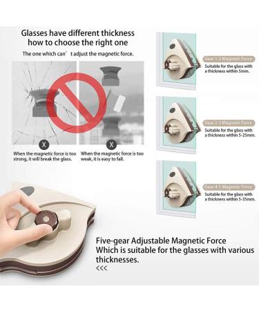 Grey Double-Sided Wipe Sided Magnetic Glass Wiper Cleaner Adjustable Glazed Windows Thickness Window Cleaner - Buy Online on GoSupps.com