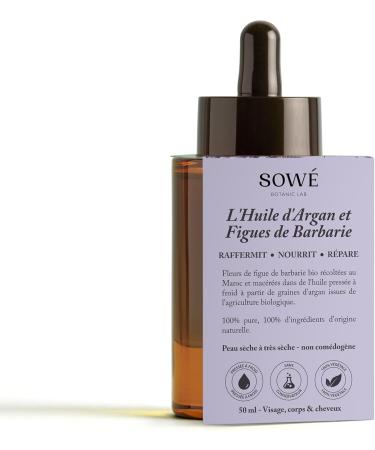 PURE ARGAN OIL AND BARBARIE FIG - ORGANIC VIRGIN AND COLD PRESSED - 50ML - Firming and Nourishing Oil - Face Body and Hair (Yellow) - Buy Online on GoSupps.com