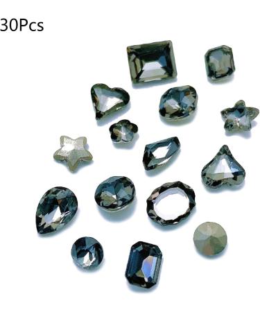30Pieces Pointed Bottom Nail Rhinestones for Nails Art Decorations Crystal Glass Stone Manicure Nail Decoration Part Nail Decoration Stones Decorative Nail Jewels Nail Art Supplies - Buy Online on GoSupps.com