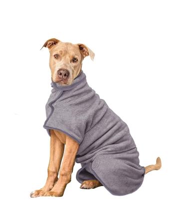 PETTOM Dog Bathrobe Dog Bathrobe Microfiber Quick Drying Dog Bathrobe for Medium Large and Small Dogs M Gray