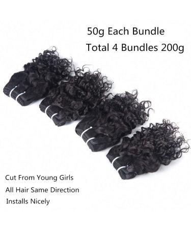 10A Grade Brazilian Water Wave 8 Inch 50g/pc Human Hair Weave - Pack of 4 - Buy Online on GoSupps.com