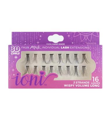 Ioni 3D Faux Mink Individual Lash Extensions - 3 Strands, 16 Lashes | Shop Now - Buy Online on GoSupps.com
