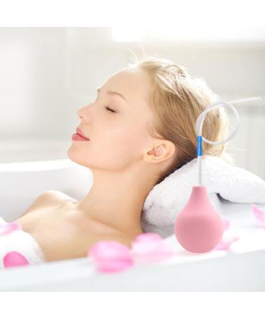 MIVAIUN 225ml Bulb Douche Set with 2 Reusable Nozzles, Hose, and Storage Bag - Pink Silicone Douche Kit for Comfortable Washing and Cleaning - Buy Online on GoSupps.com
