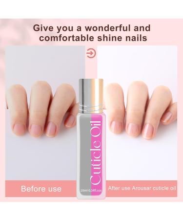 Arousar Cuticle Oil 5pcs 10ml Nail Oils Set Rollerball Applicator for Nails Natural Cuticle Care Kit Essential Oils for Nails Smoothing Nourishing and Moisturizing Sweet Peach A-Peach/ Grape/ Aloe Vera/ Lemon/ Pomegranate - Buy Online on GoSupps.com