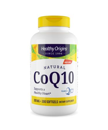 Healthy Origins Natural CoQ10 (Kaneka Q10) 100 mg - Heart Health & Energy Supplement - Gluten-Free & Non-GMO Supplements - 300 Softgels