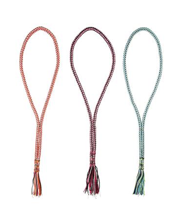 Pfiff 102932 Neck ring for horses round braided adjustable length 170cm orange-white