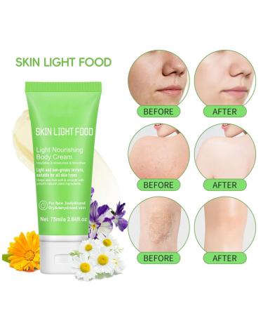 Skin Light Food Moisturizing Body Cream - Chamomile Calendula & Pansy for Dry Skin - 2.64 Fl Oz - International Shipping Available - Buy Online on GoSupps.com