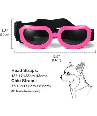 PETLESO Dog Sunglasses - Waterproof Anti-UV Goggles for Small Dogs & Cats - Pink - Buy Online on GoSupps.com