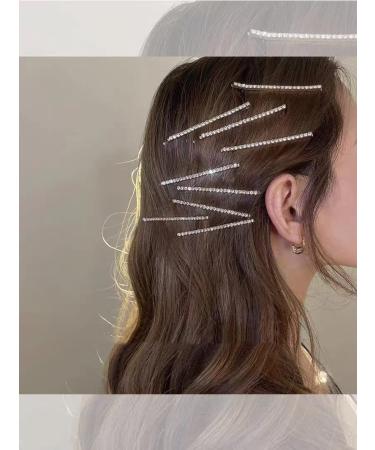 8 pieces Rhinestone Bobby Pin  Shiny Hair Pin  Clear Crystal Hairpin  Metal Hair Clip Sparkly Hair Decoration for Women 8 pieces-clear - Buy Online on GoSupps.com
