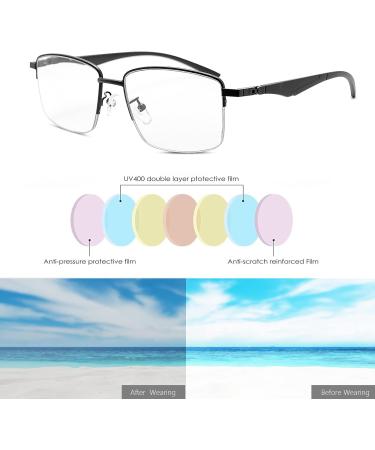 Yimi Multifocus Transition Reading Glasses - Spring Hinge Blue Light Blocking Photochrome Black 1.0x - Ideal for Computer Use - Buy Online on GoSupps.com