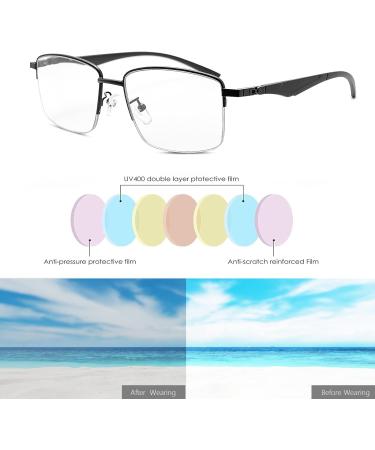 Miryea Photochrome Progressive Multifocus Reading Glasses - Blue Light Blocking Spring Hinges Black 1.5x - International Shipping Available - Buy Online on GoSupps.com